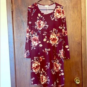 Long Sleeve Floral Shift Dress